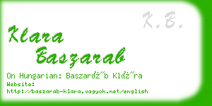 klara baszarab business card